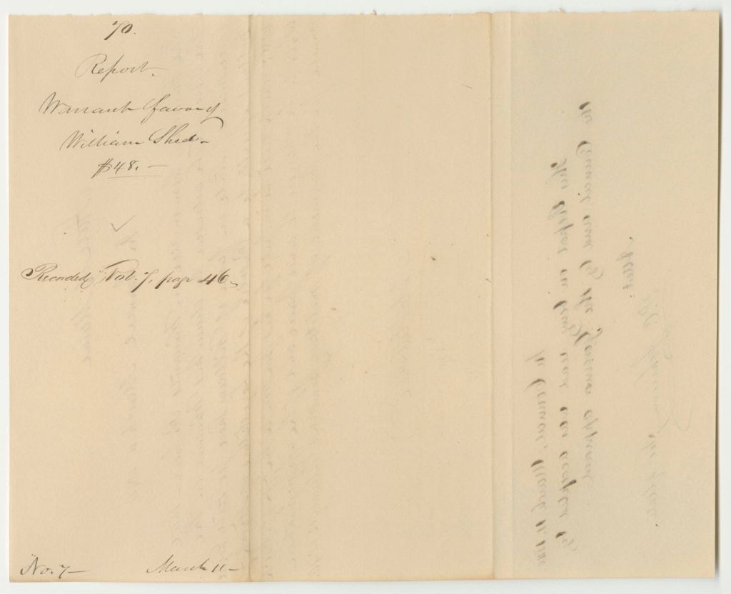 Miniature of Report 70: Warrant in Favor of William Shed for a Pension