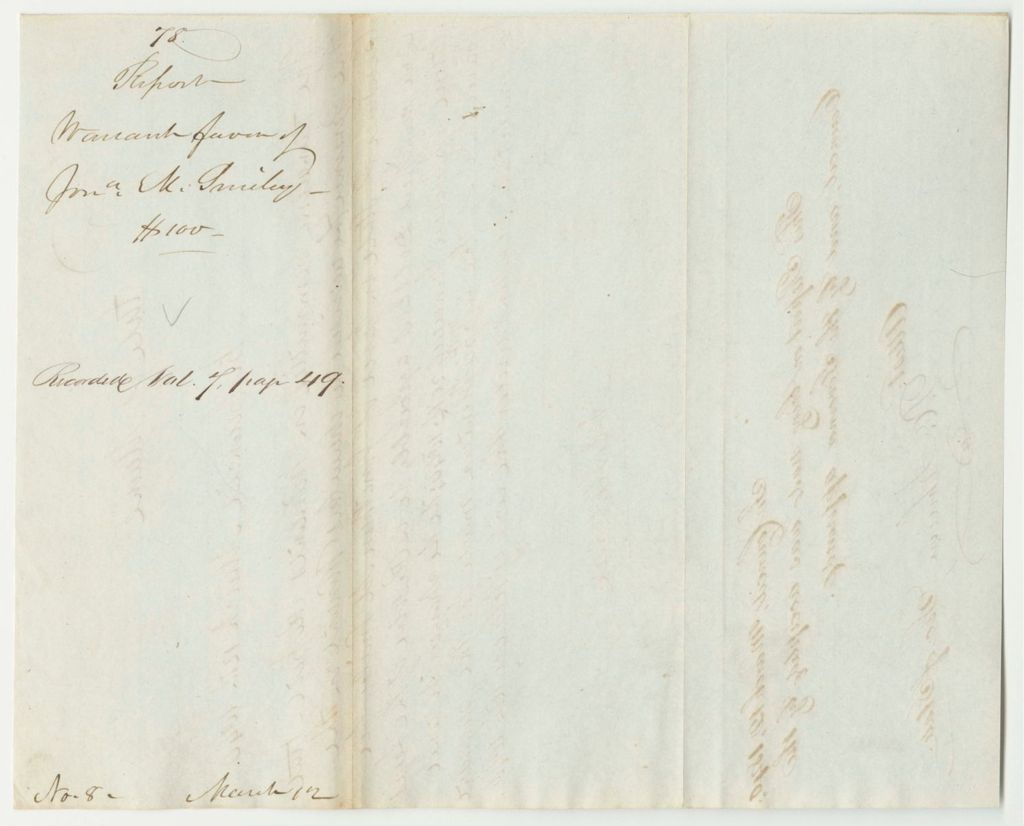 Miniature of Report 78: Warrant in Favor of Jonathan M. Smiley for a Pension