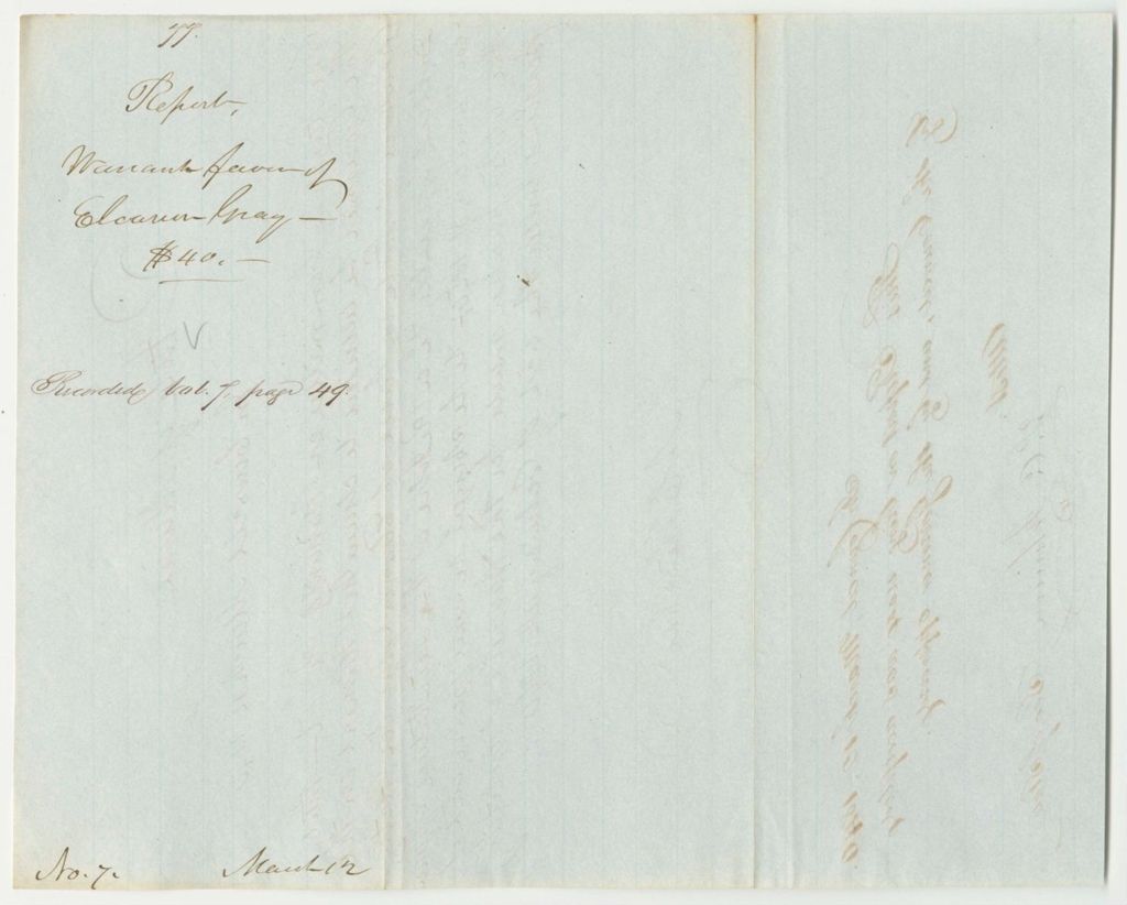 Miniature of Report 77: Warrant in Favor of Eleanor Gray