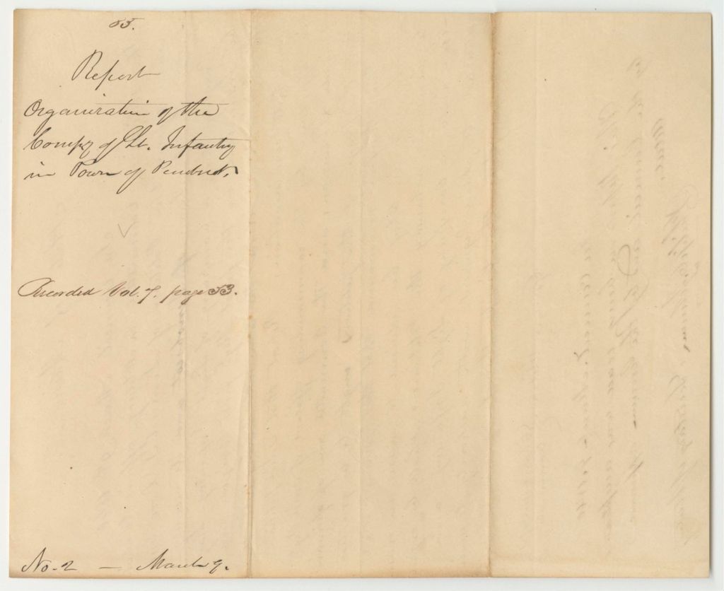 Miniature of Report 85: Report on the Organization of the Company of Light Infantry in Penobscot