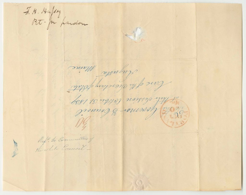 Miniature of Petition of Samuel Fessender and Others for the Pardon of Franklin H. Hussey