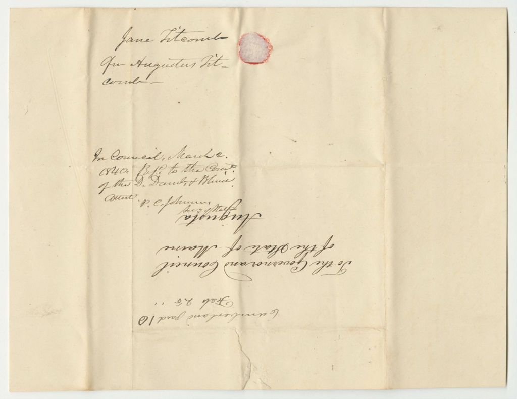 Miniature of Petition of Jane Titcomb for Admission of Her Son, Augustus Titcomb, to the American Asylum in Hartford