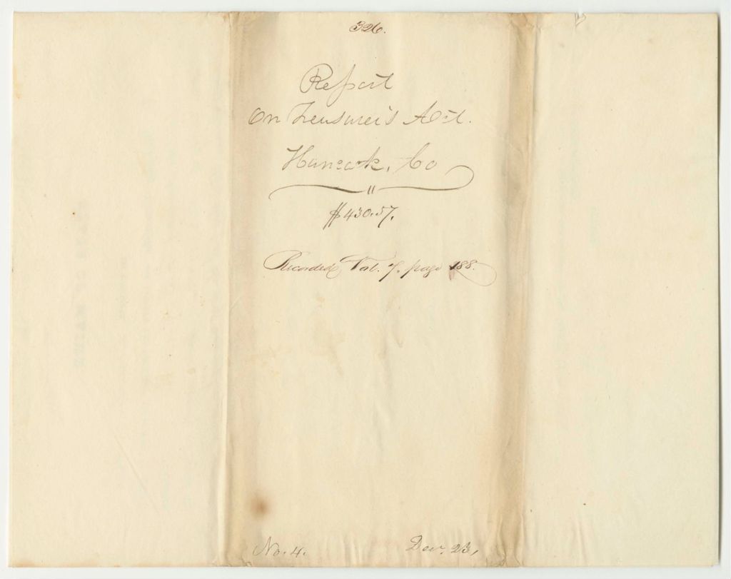 Miniature of Report 326: Report on the Account of F.B. Morgan, Hancock County Treasurer