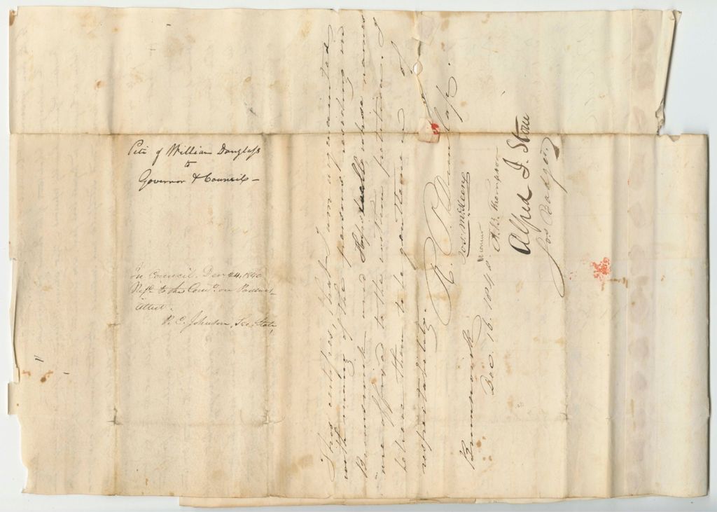 Miniature of Petition for the Pardon of William Douglass