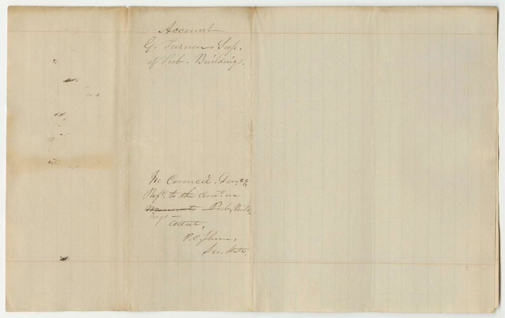 Miniature of Account of Gilman Turner, Superintendent of Public Buildings