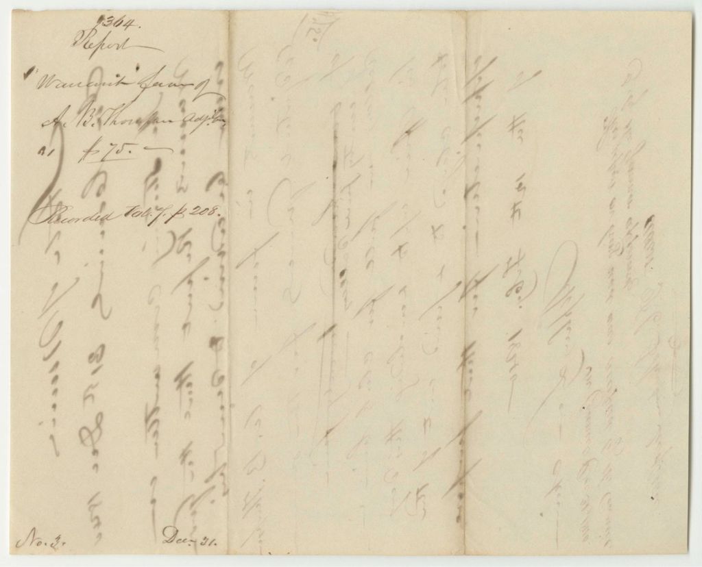 Miniature of Report 364: Report on the Warrant in Favor of Abner B. Thompson, Adjutant General, for Clerk Hire