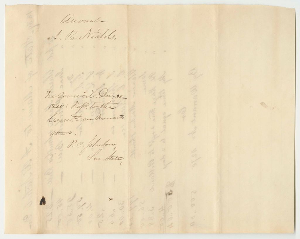 Miniature of Account of Asaph R. Nichols, Late Secretary of State