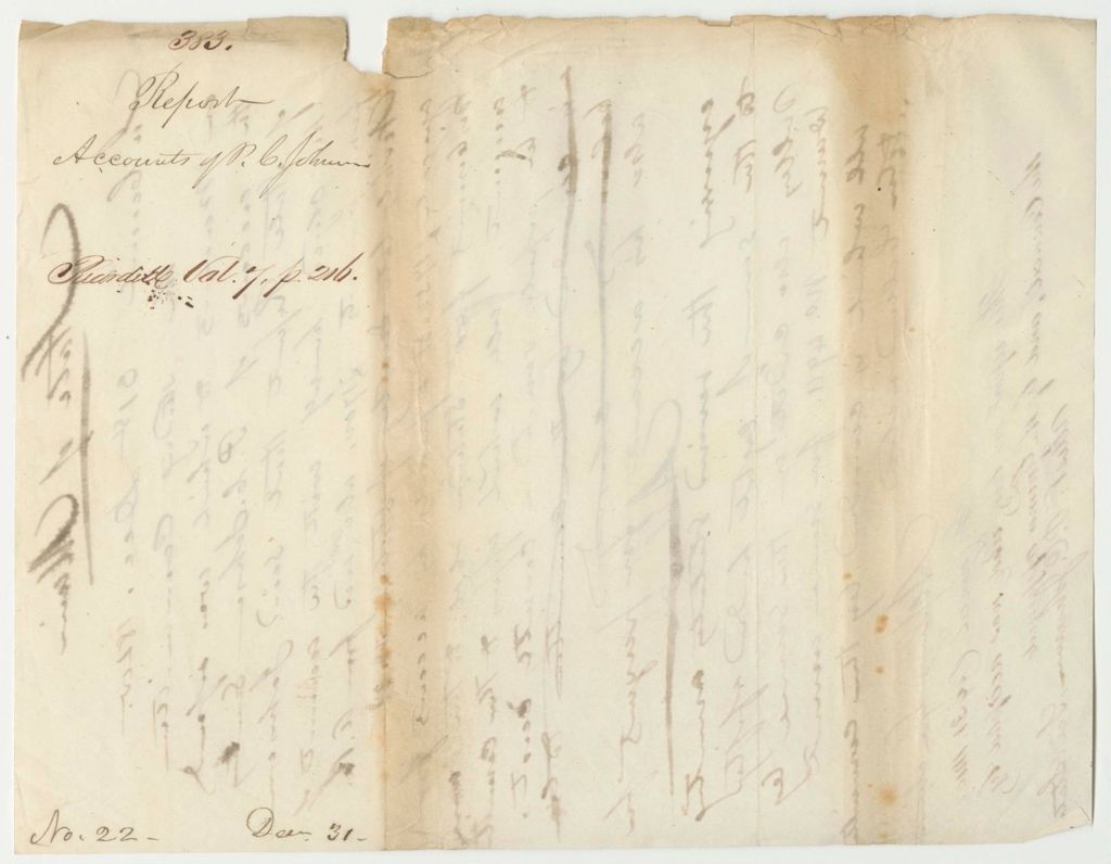 Miniature of Report 383: Report on the Accounts of Philip C. Johnson, Secretary of State