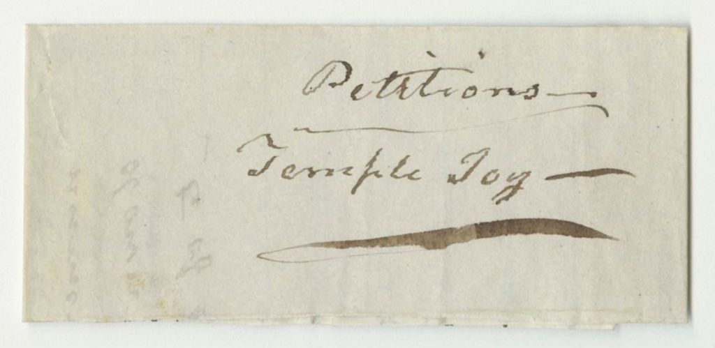 Miniature of Petition of Thomas H. Shaw and Others for a Pardon of Temple Joy of Bangor