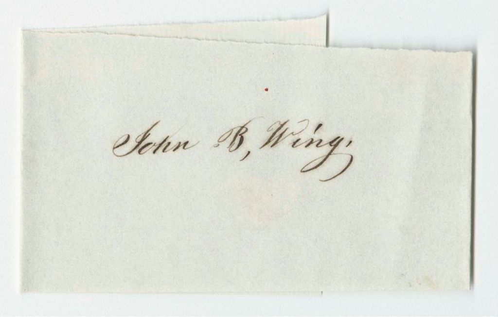 Miniature of Vouchers from Sheet 17 of the Account of Levi Bradley: John B. Wing