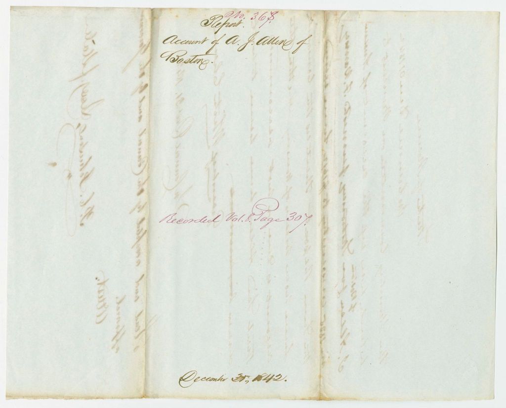 Miniature of Report 368: Report - Account of A.J. Allen of Boston