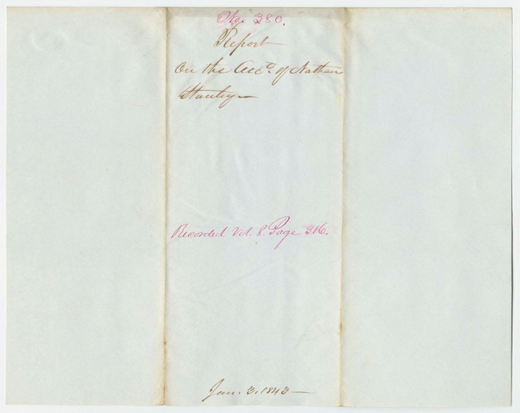Miniature of Report 380: Report on the Account of Nathan Stanley