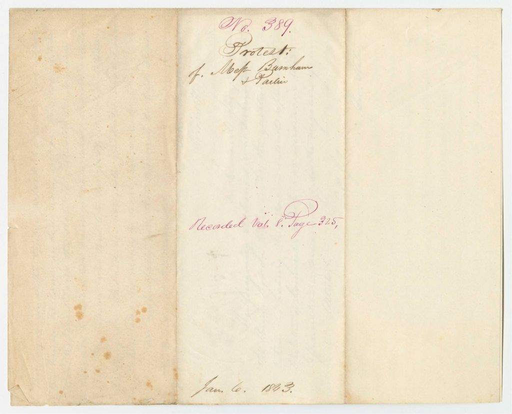 Miniature of Report 389: Protest of Messers, Burnham and Parlin