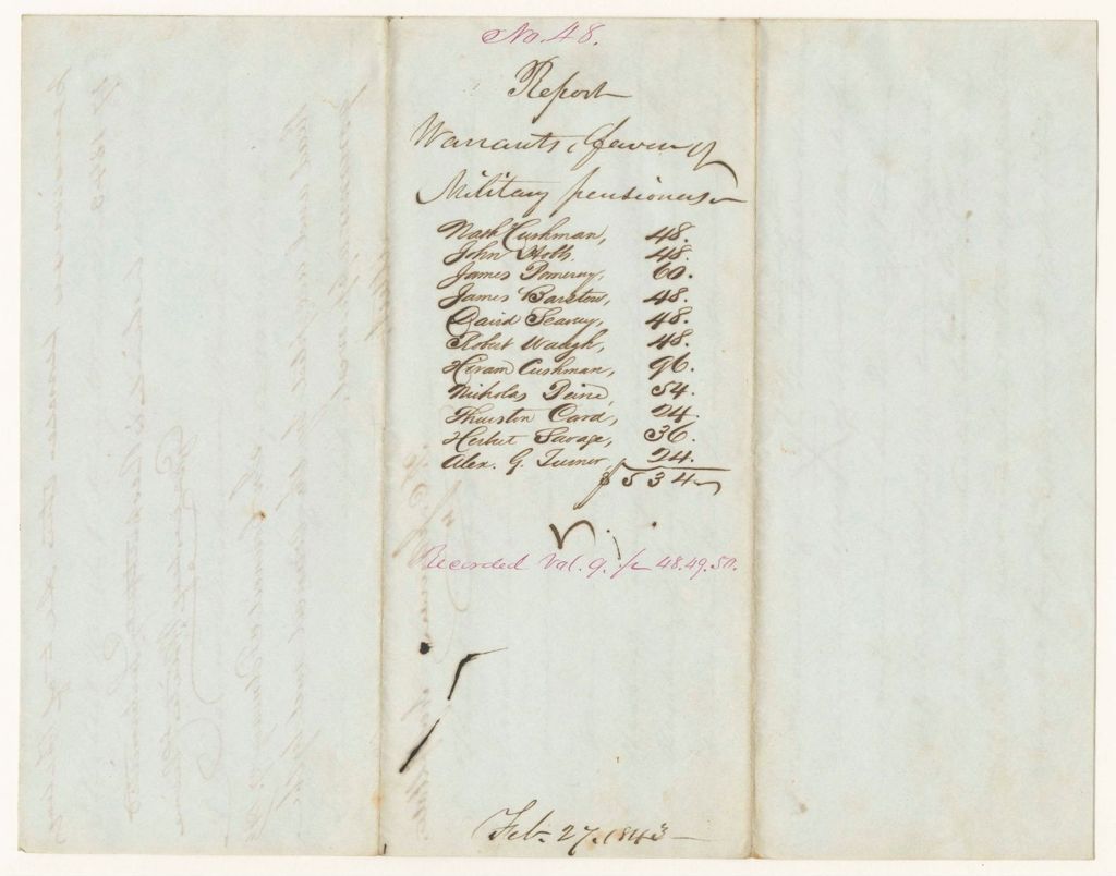Miniature of Report 48: Report on Military Pensions