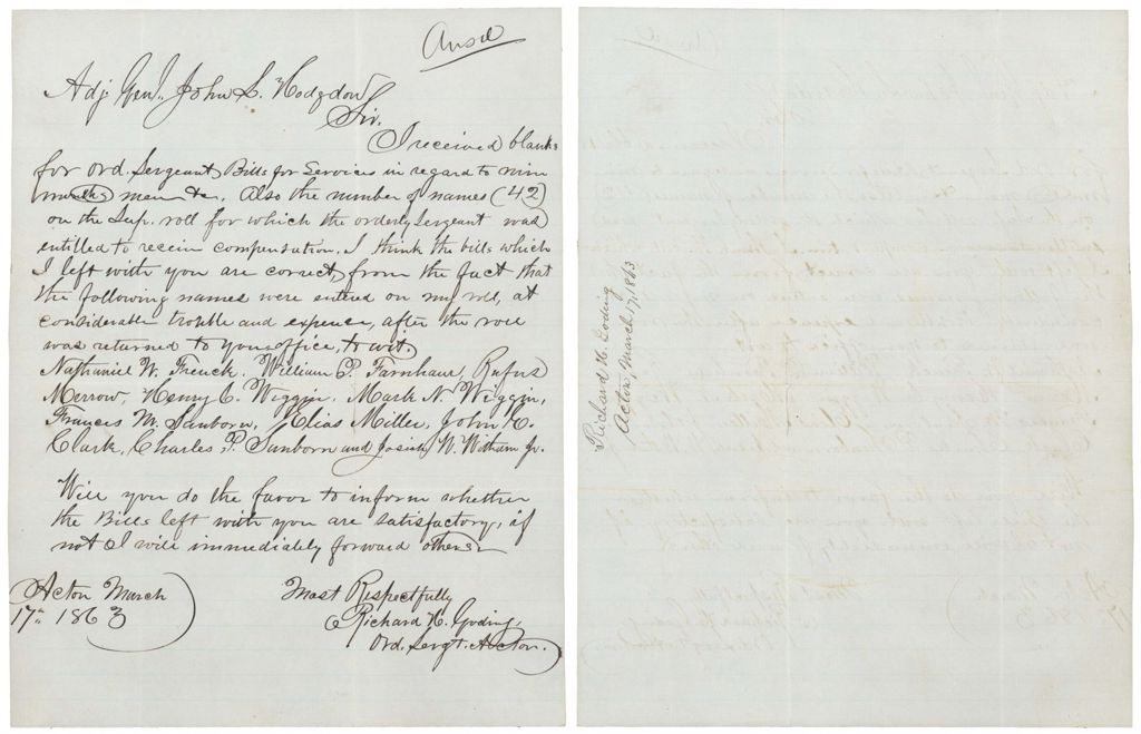 Miniature of John L. Hodsdon from Richard H. Goding, addition of names to his roll