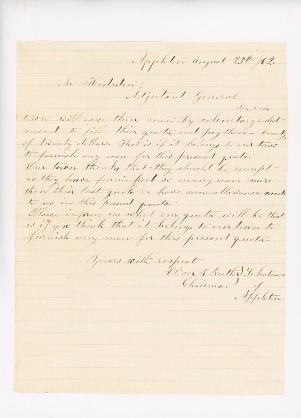 Miniature of Letter to John Hodsdon