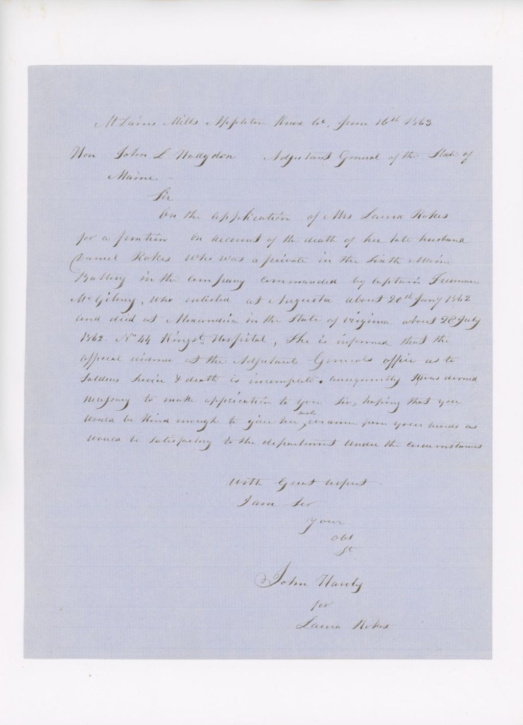 Miniature of Letter to John Hodsdon