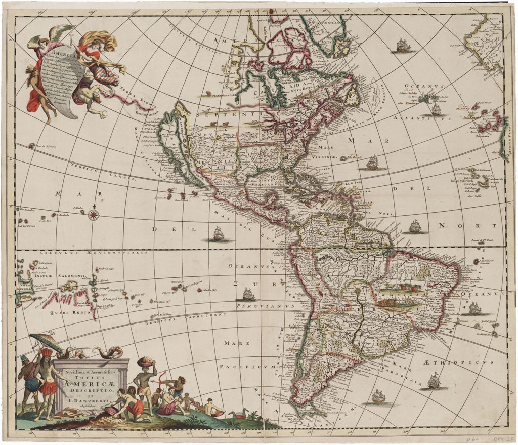 Miniature of BMC 25--Novissima et accuratissima totius Americae descriptio, circa 1680