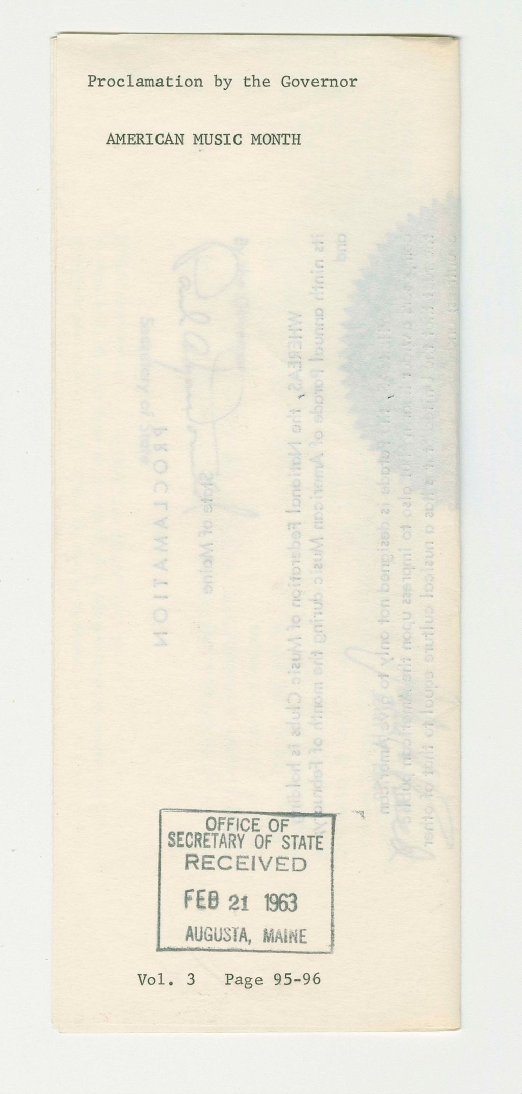 Miniature of American Music Month Proclamation