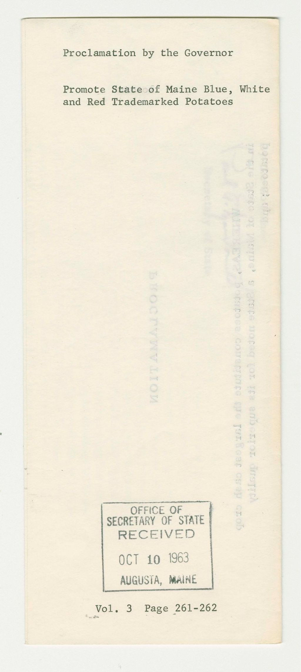 Miniature of Promote State of Maine Blue, White and Red Trademarked Potatoes