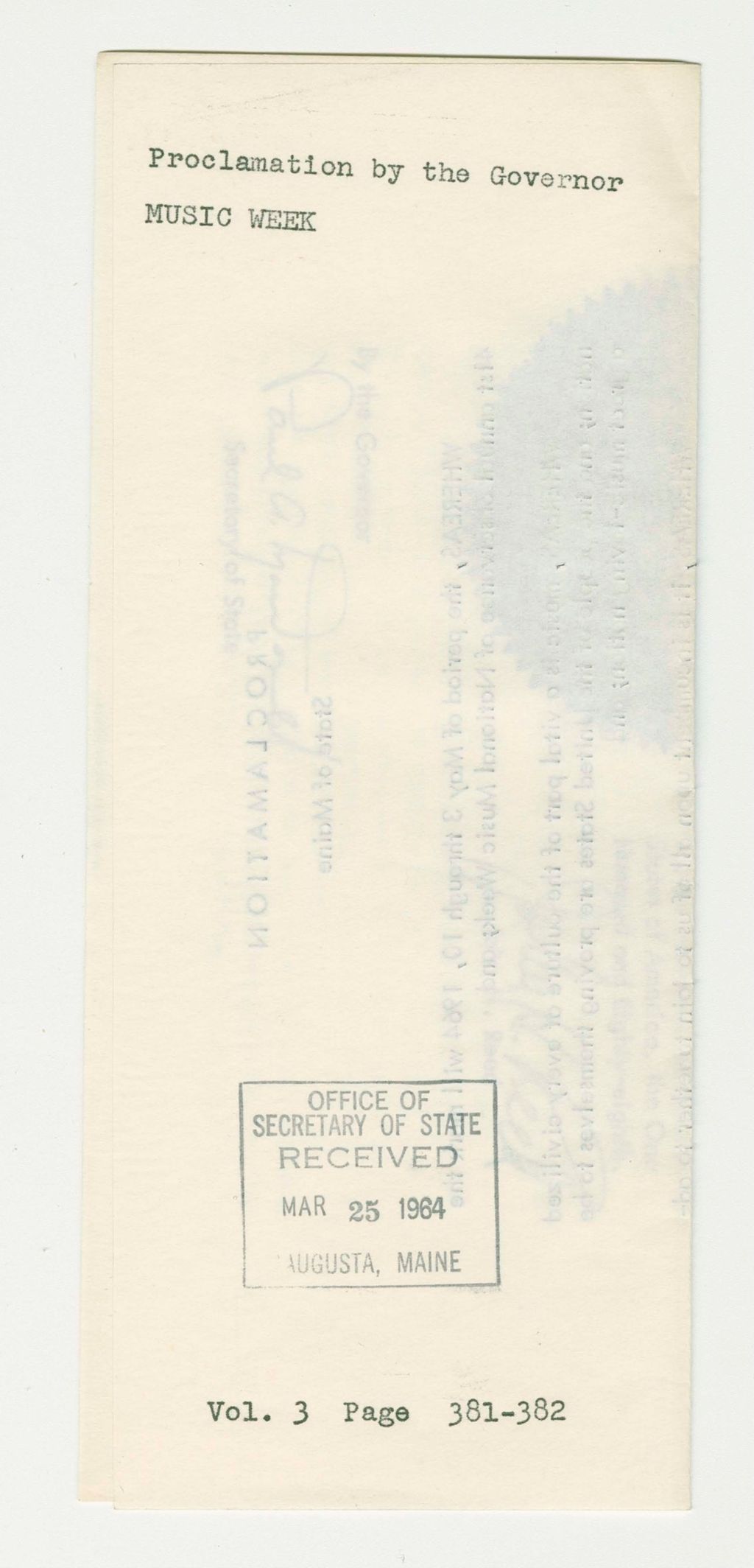 Miniature of Music Week Proclamation