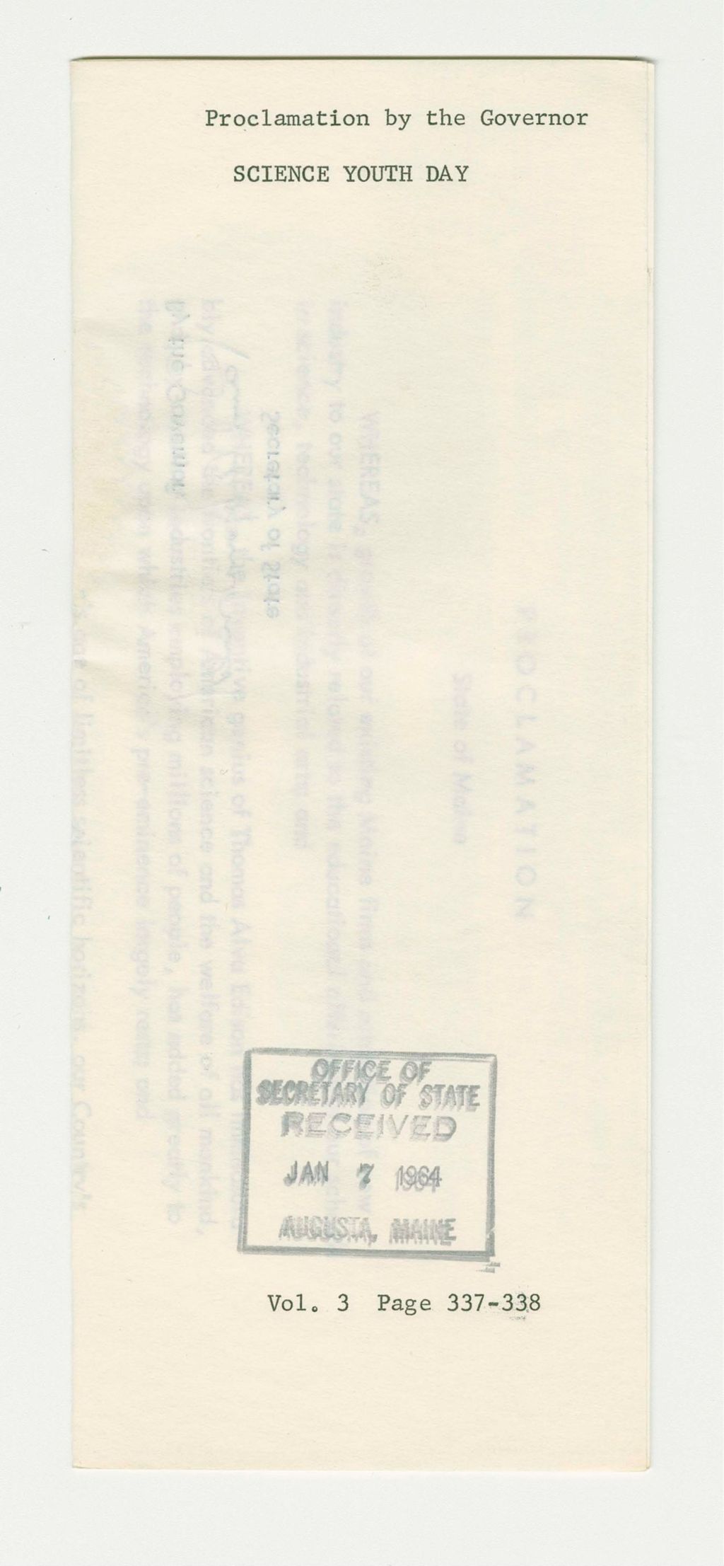 Miniature of Science Youth Day Proclamation