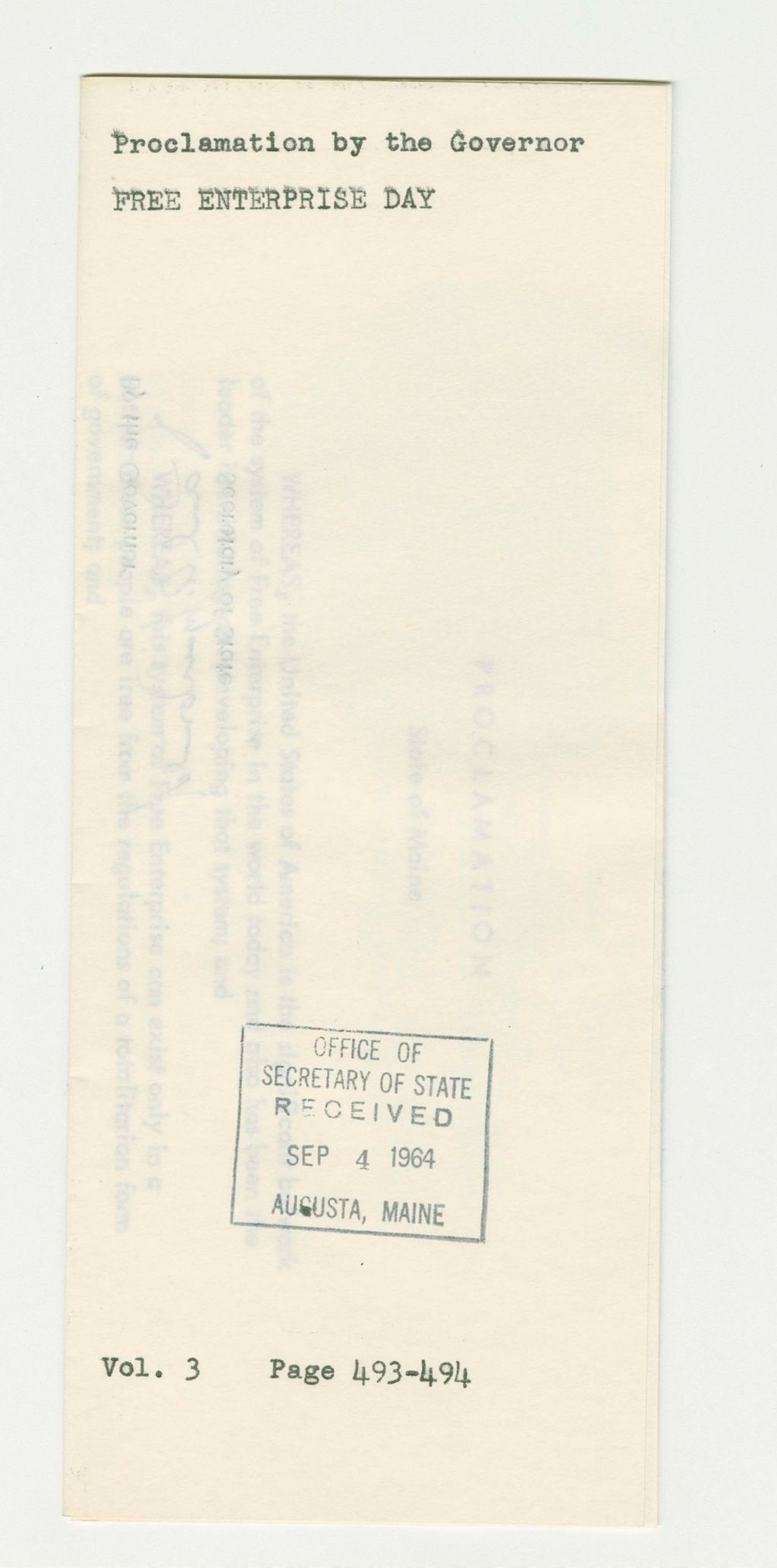 Miniature of Free Enterprise Day Proclamation