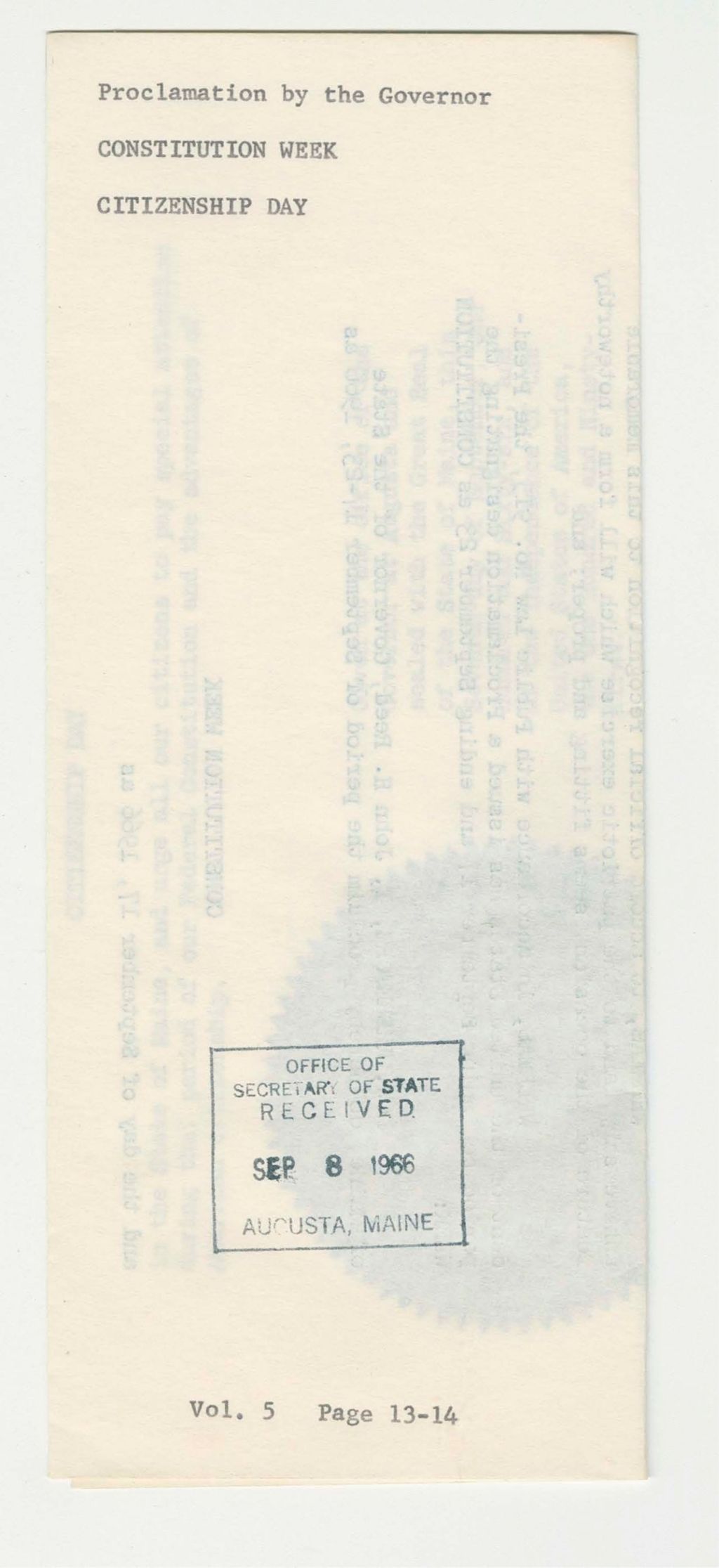 Miniature of Constitution Week/Citizenship Day
