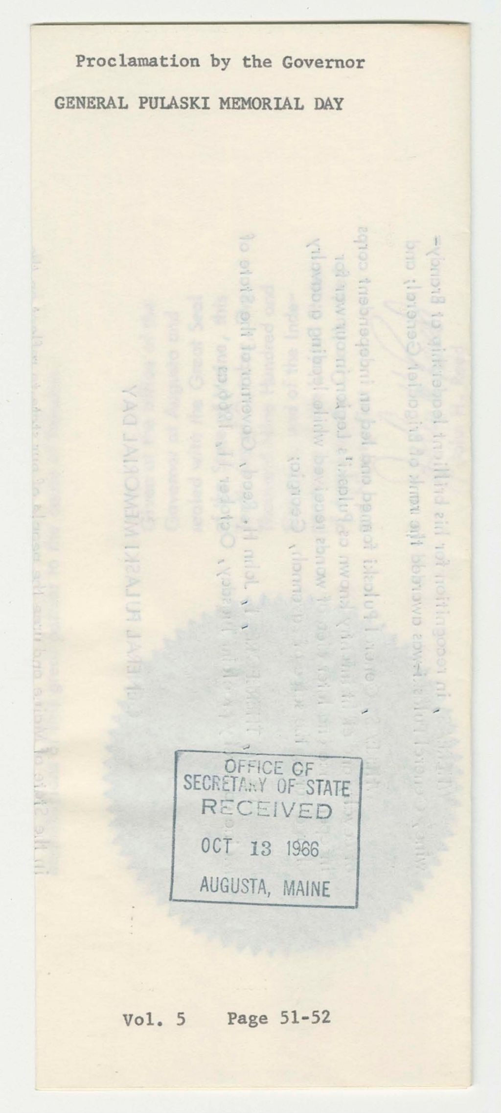 Miniature of General Pulaski Memorial Day