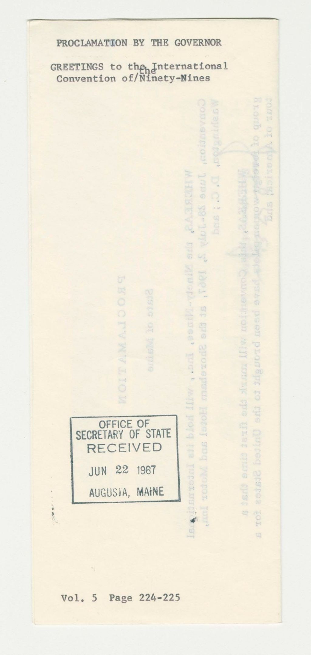 Miniature of Greetings to the International Convention of the Ninety Nines