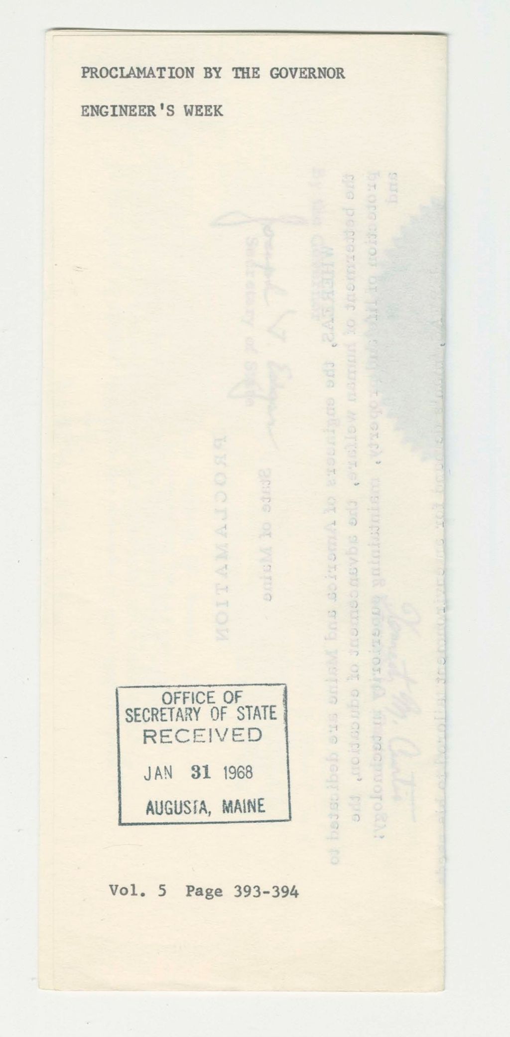 Miniature of Engineer's Week Proclamation