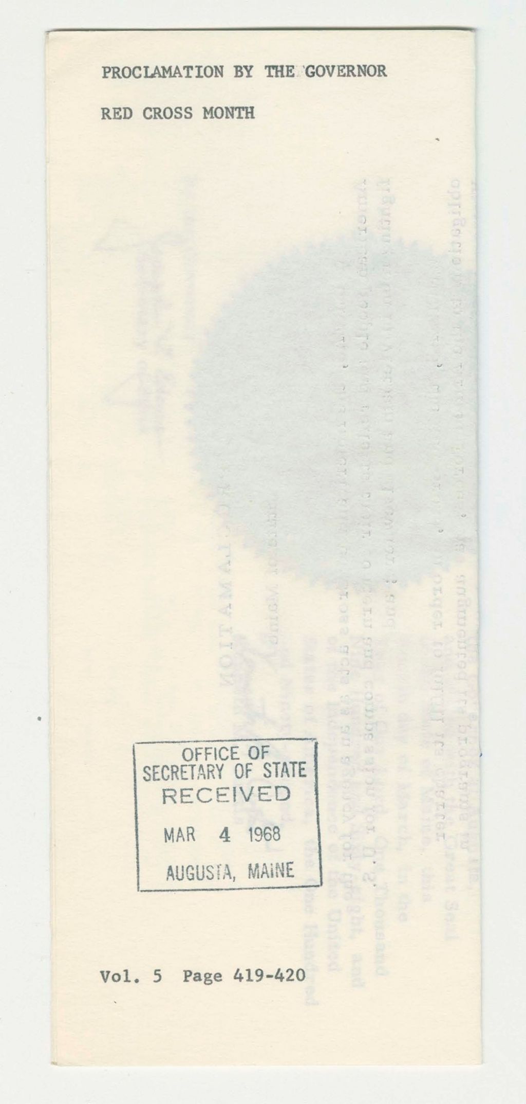 Miniature of Red Cross Month Proclamation