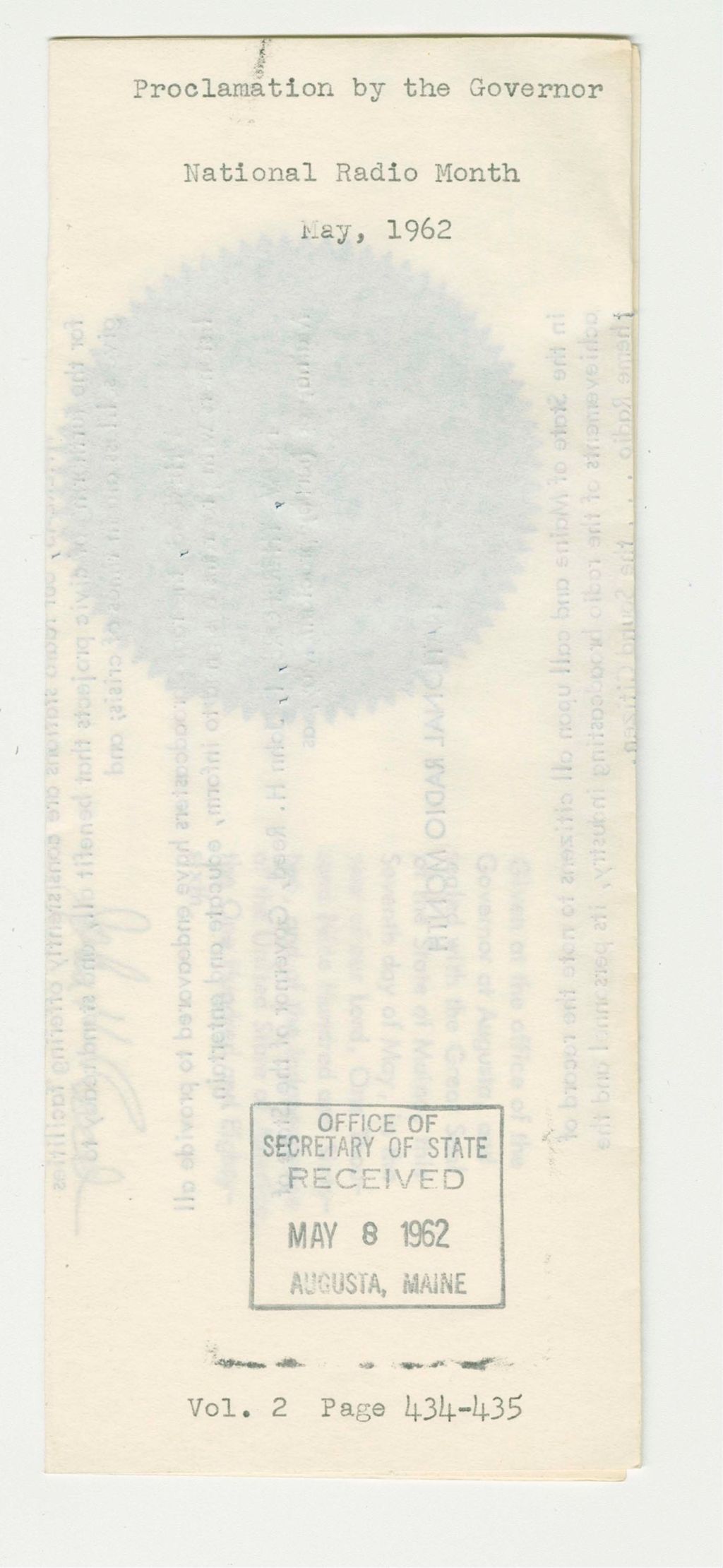 Miniature of National Radio Month Proclamation