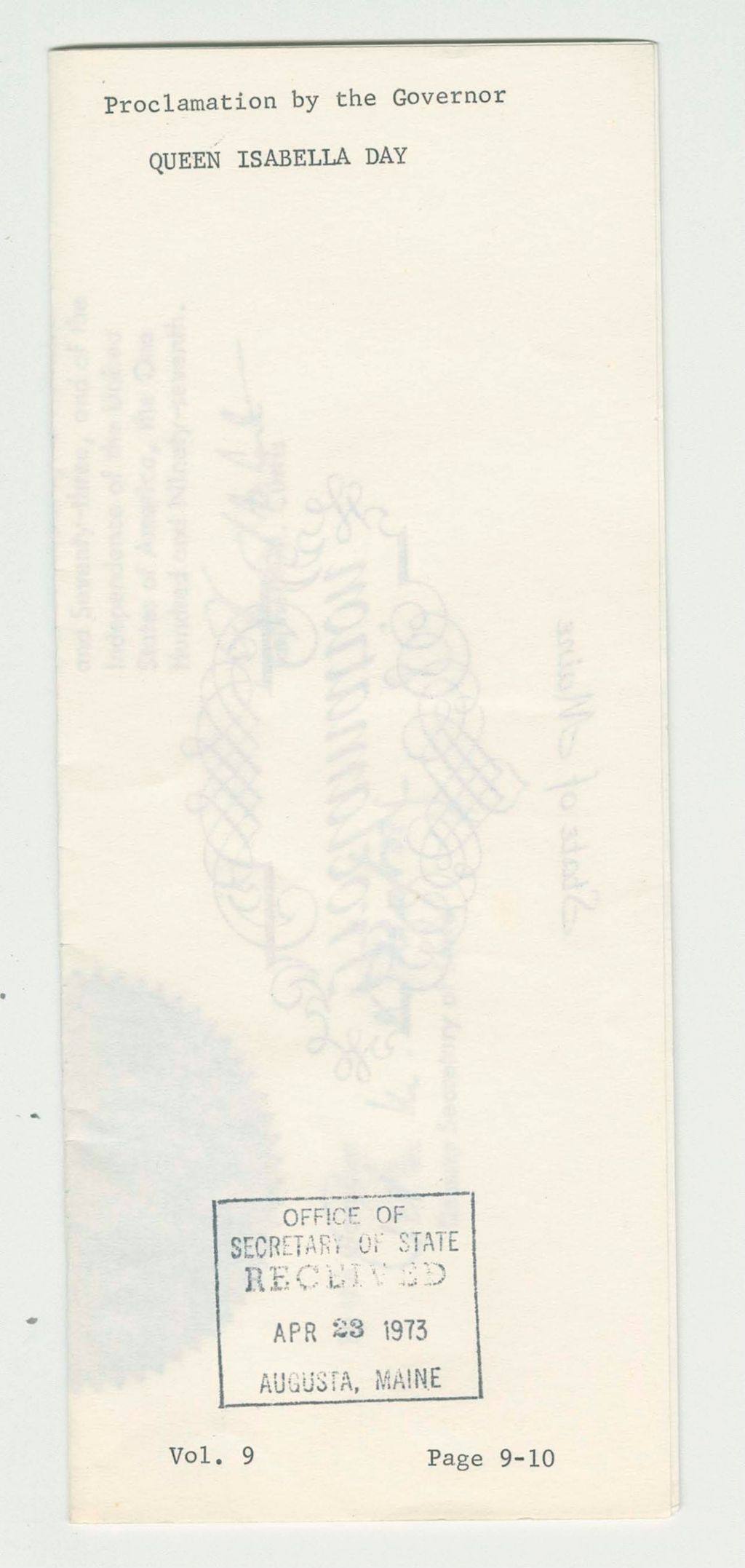 Miniature of Queen Isabella Day