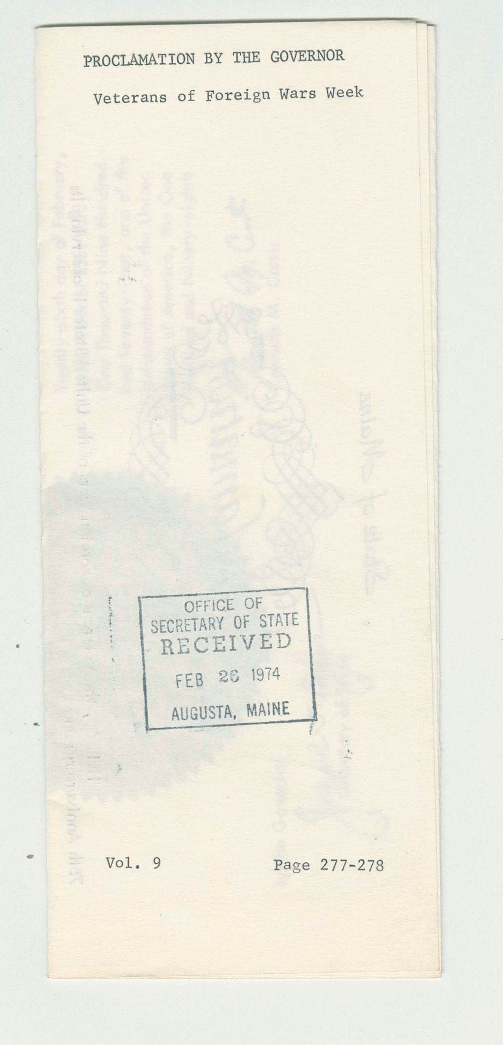Miniature of Veterans of Foreign Wars Week
