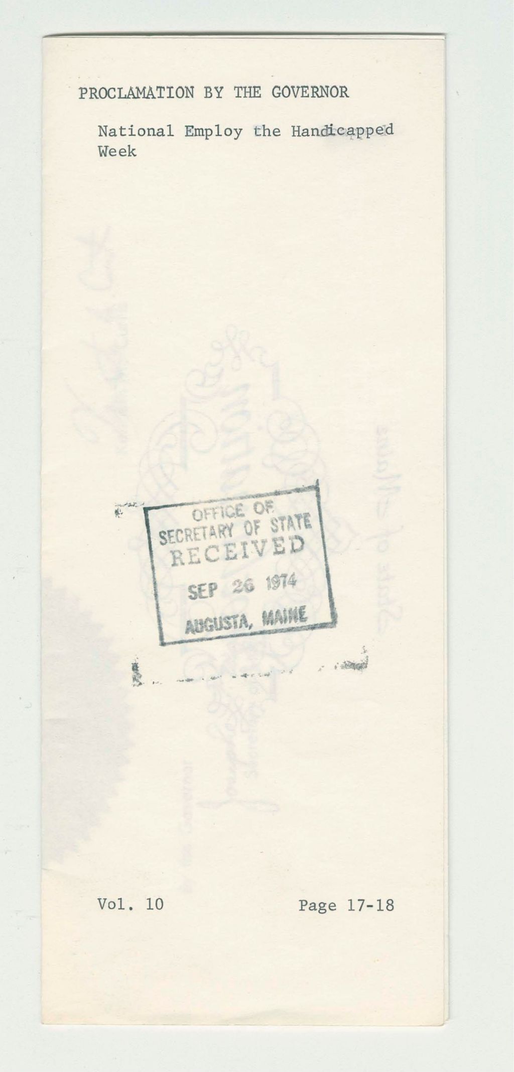 Miniature of National Employ the Handicapped Week