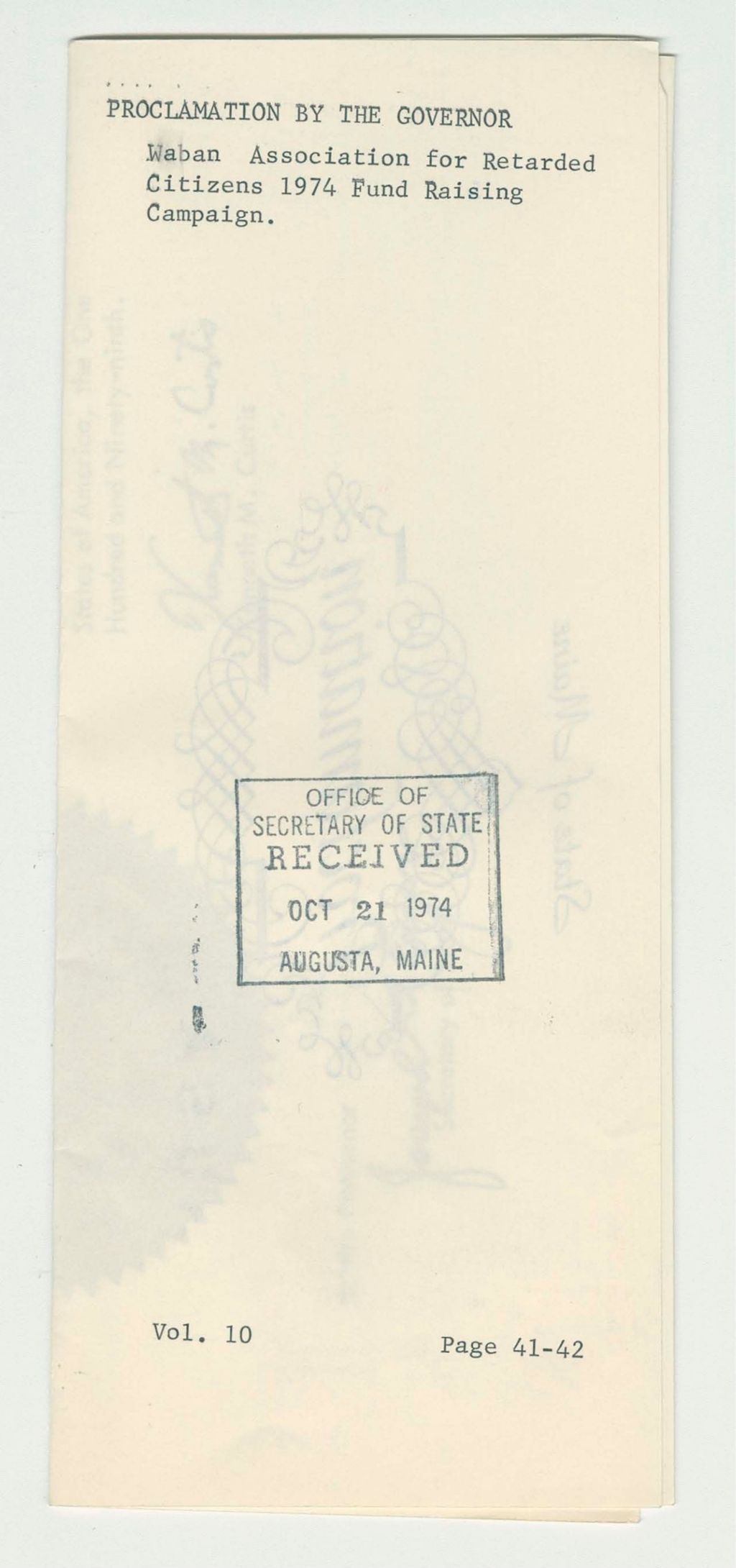 Miniature of Waban Association for Retarded Citizens 1974 Fundraising Campaign