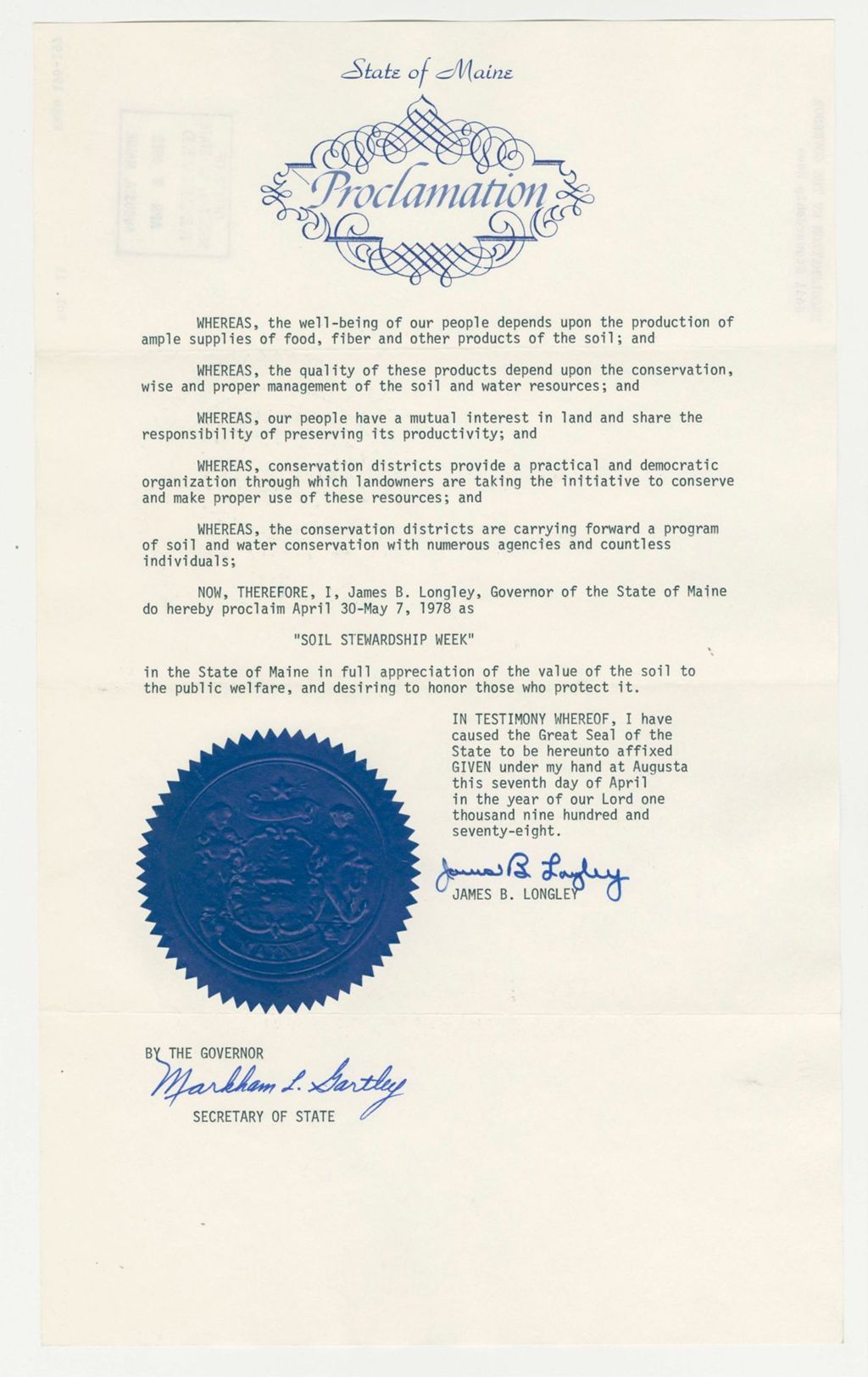Miniature of Soil Stewardship Week Proclamation