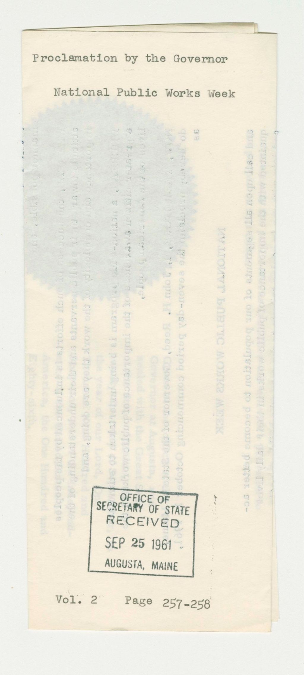 Miniature of National Public Works Week Proclamation