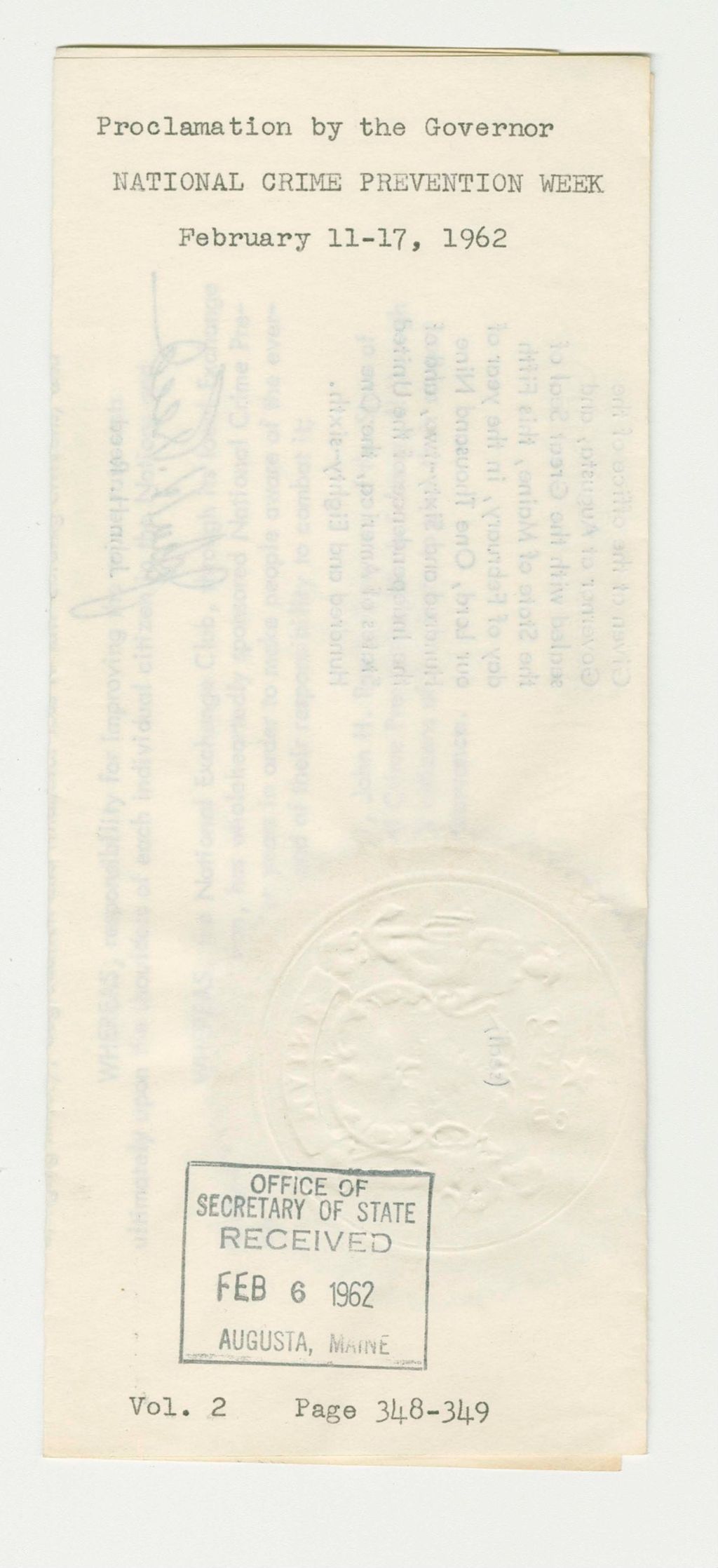 Miniature of National Crime Prevention Week Proclamation