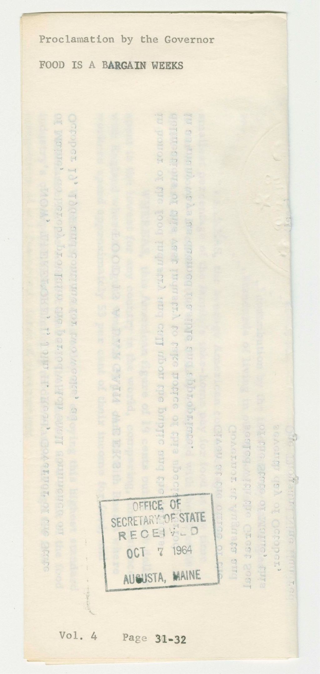 Miniature of Food is a Bargain Weeks Proclamation