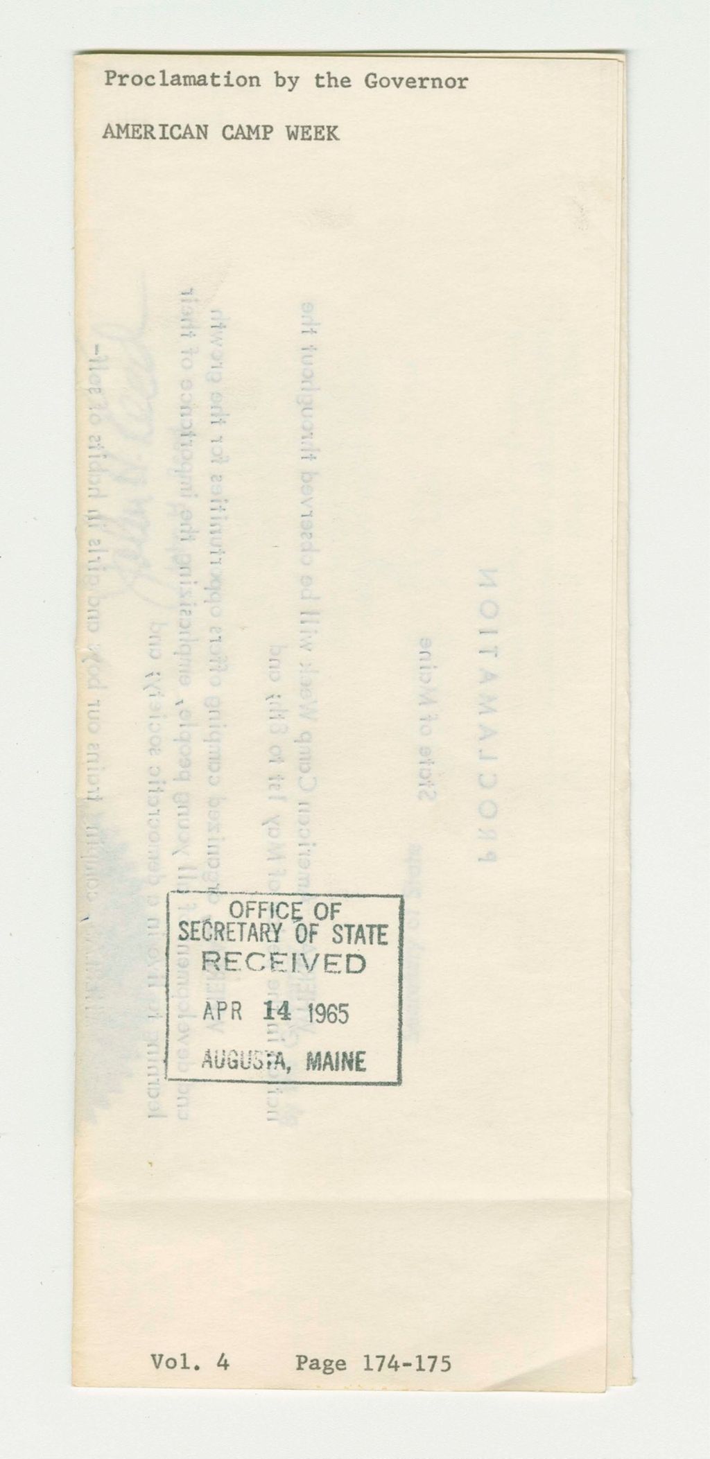Miniature of American Camp Week Proclamation