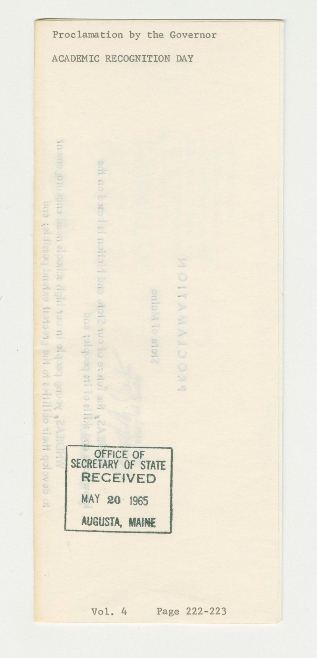 Miniature of Academic Recognition Day Proclamation