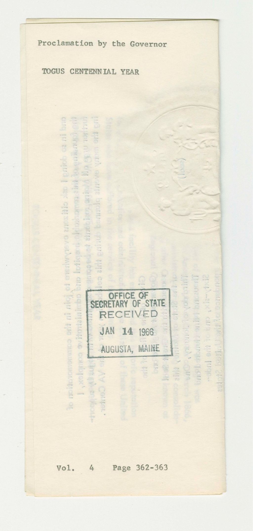 Miniature of Togus Centennial Year