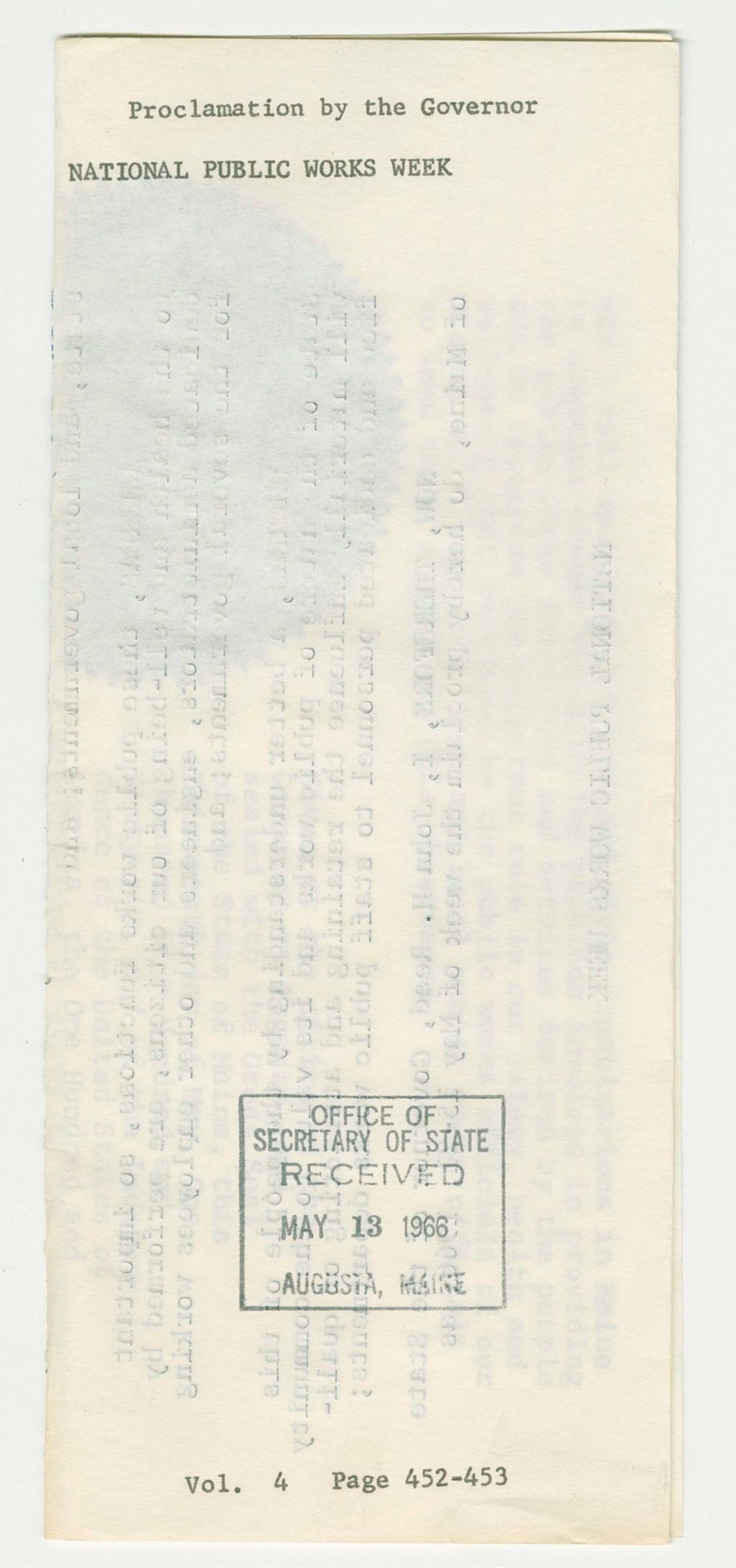 Miniature of National Public Works Week Proclamation