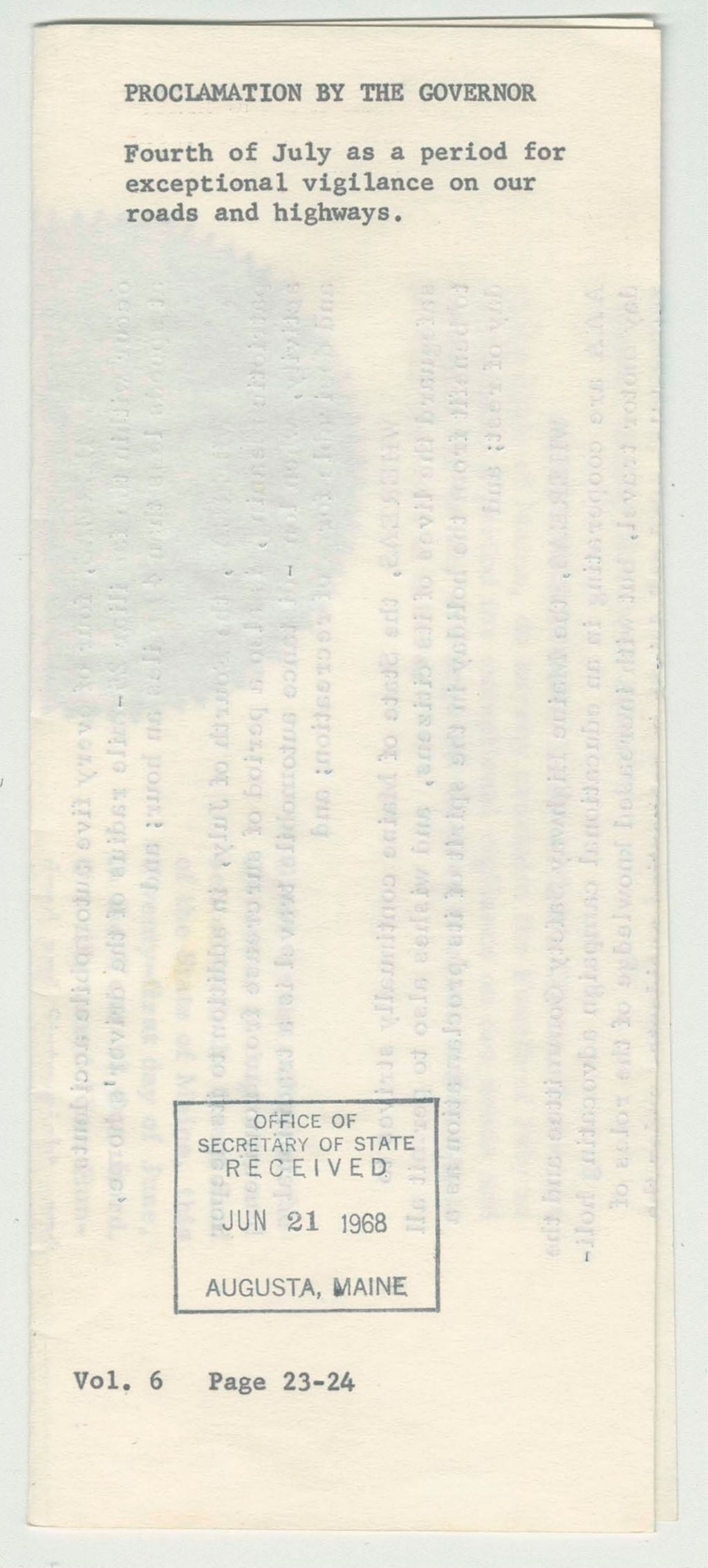 Miniature of Fourth of July as a period for exceptional vigilance on our roads and highways