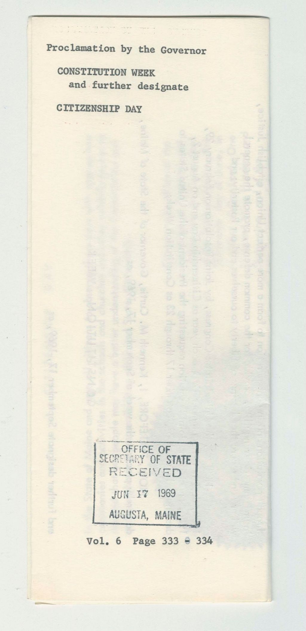 Miniature of Constitution Week and further designate Citizenship Day