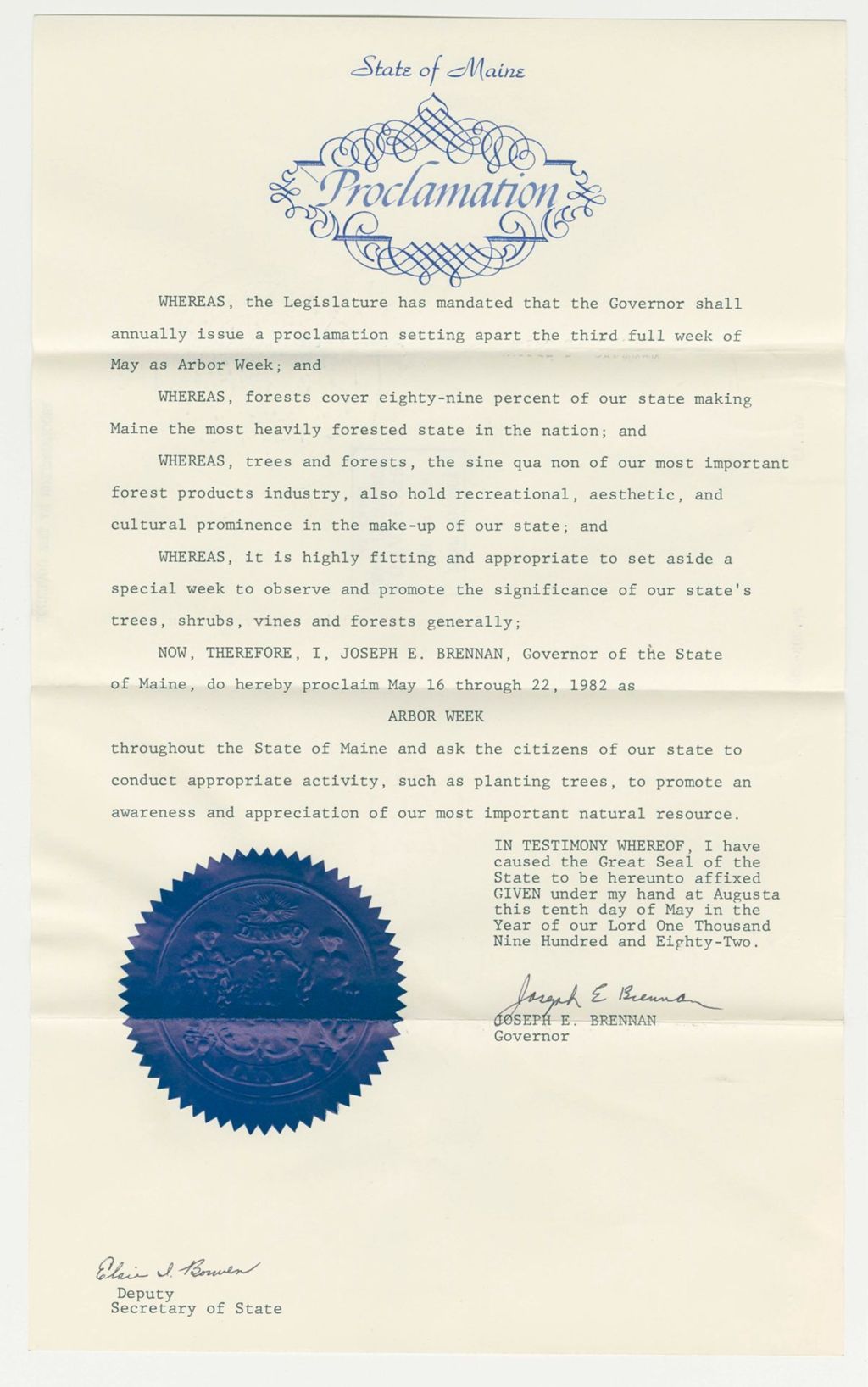 Miniature of Arbor Week Proclamation