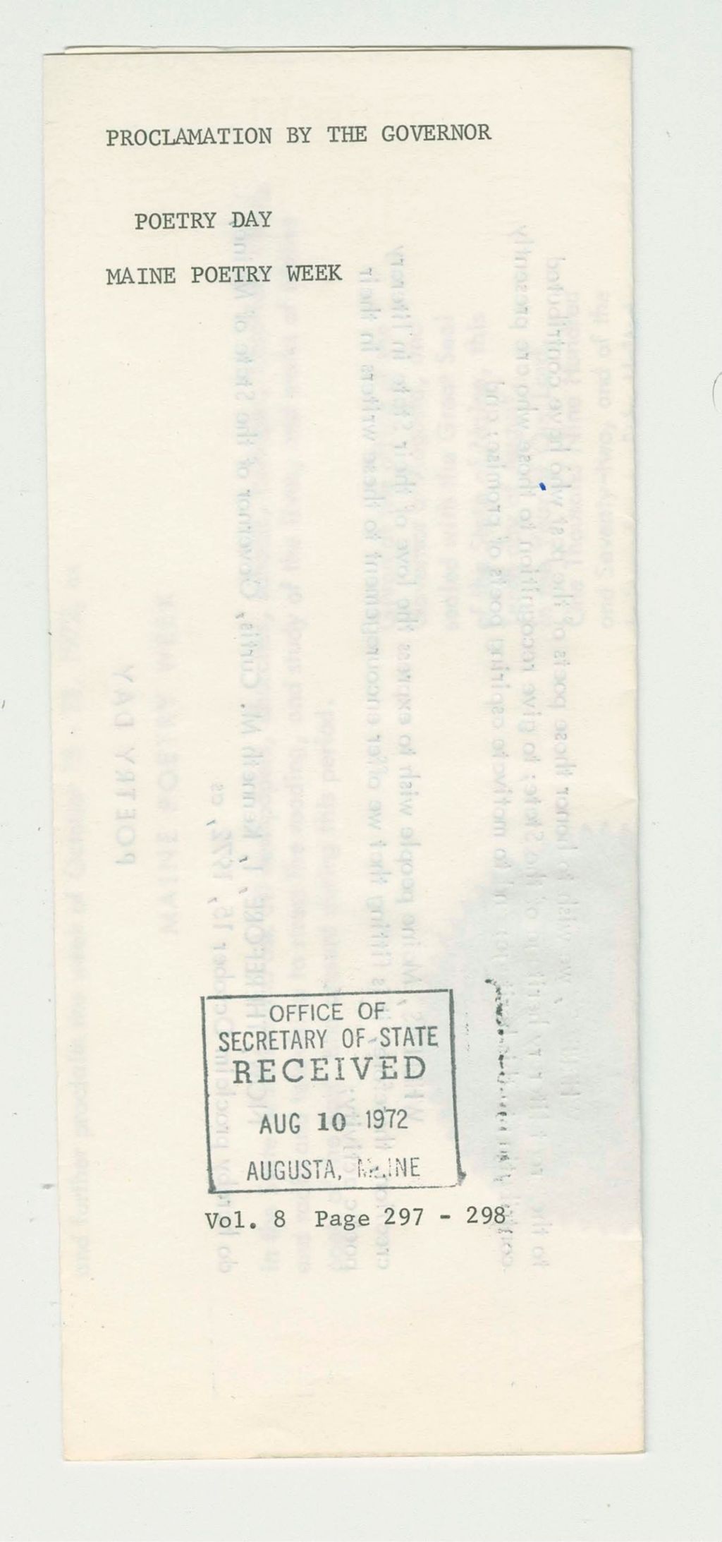 Miniature of Poetry Day/ Maine Poetry Week