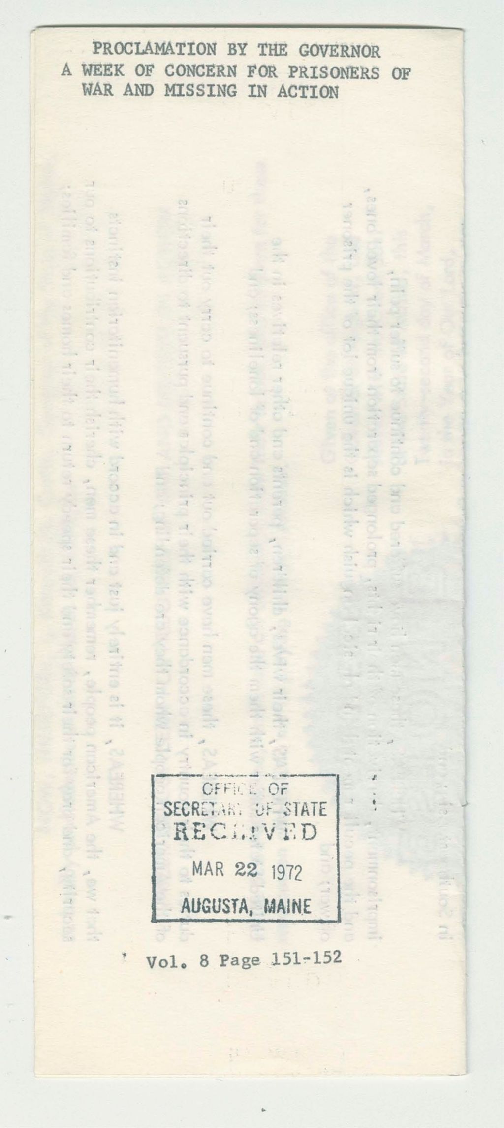 Miniature of A Week of Concern for Prisoners of War and Missing in Action